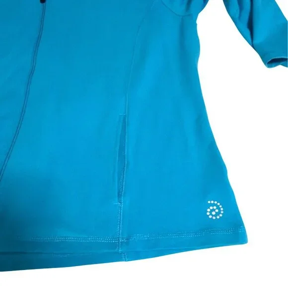 Be Inspired Womens Teal Zip-Up Jacket XL Cotton Blend Lightweight Activewear - Picture 4 of 6